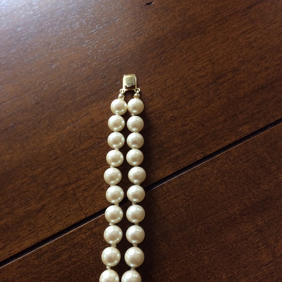 Pearl (faux) Double Row Gold Tone Bracelet - Picture 8 of 9